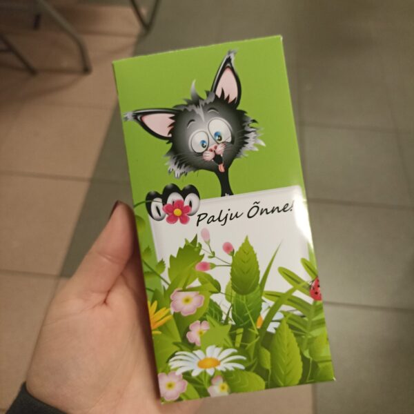 Kaunistatud shokolaad "Palju õnne "