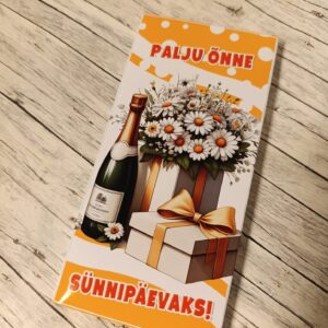Kaunistatud shokolaad "Palju õnne sünnipäevaks"